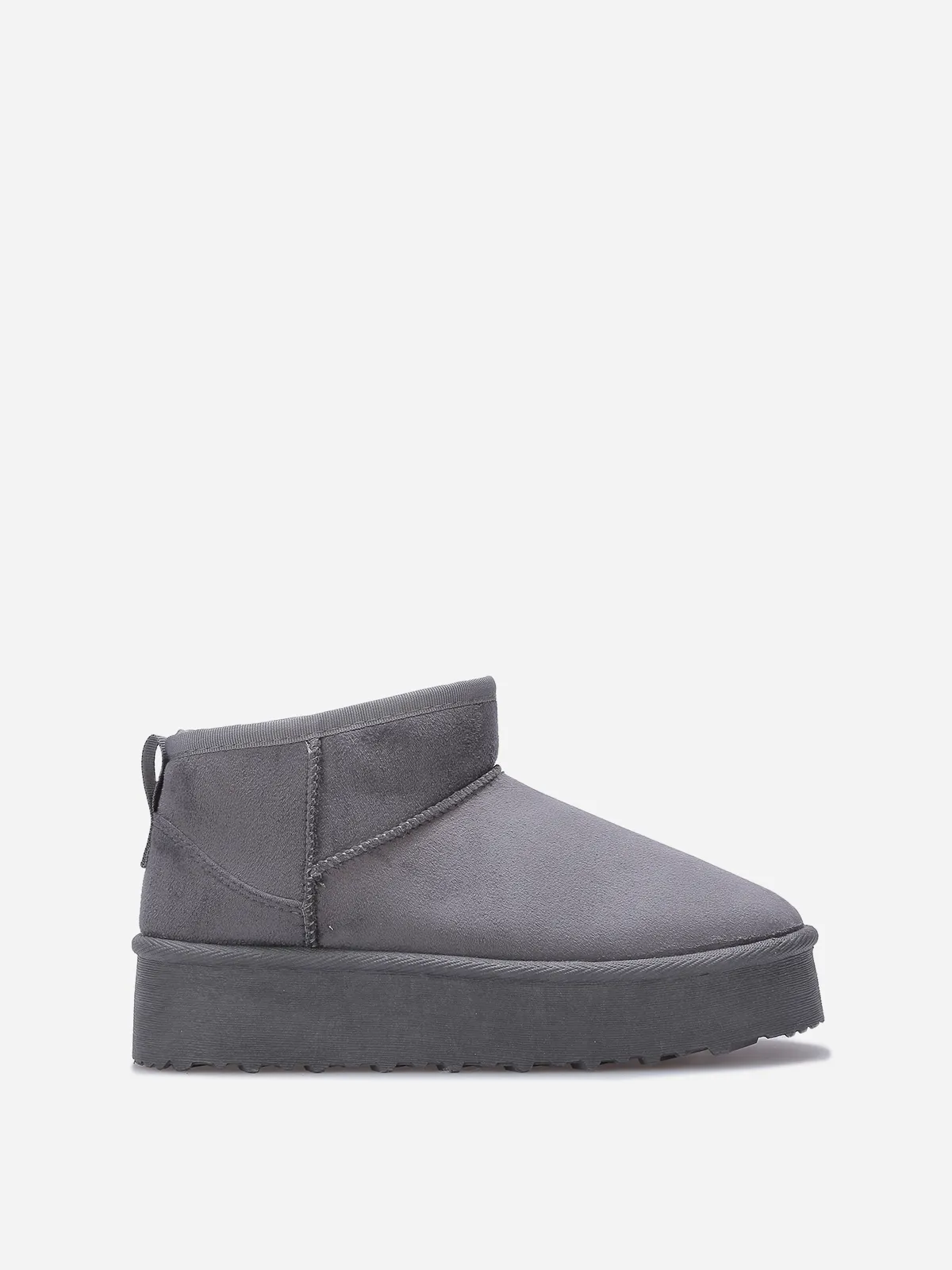 Boots fourrées à plateforme- Gris