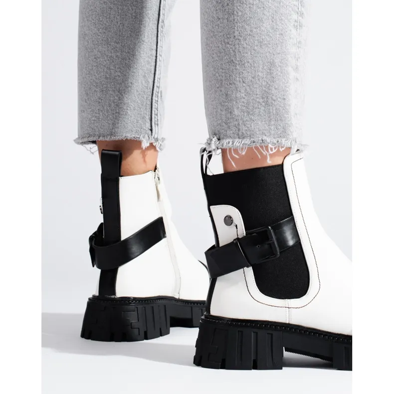 Bottines Chelsea blanches pour femmes sur la plateforme Shelovet