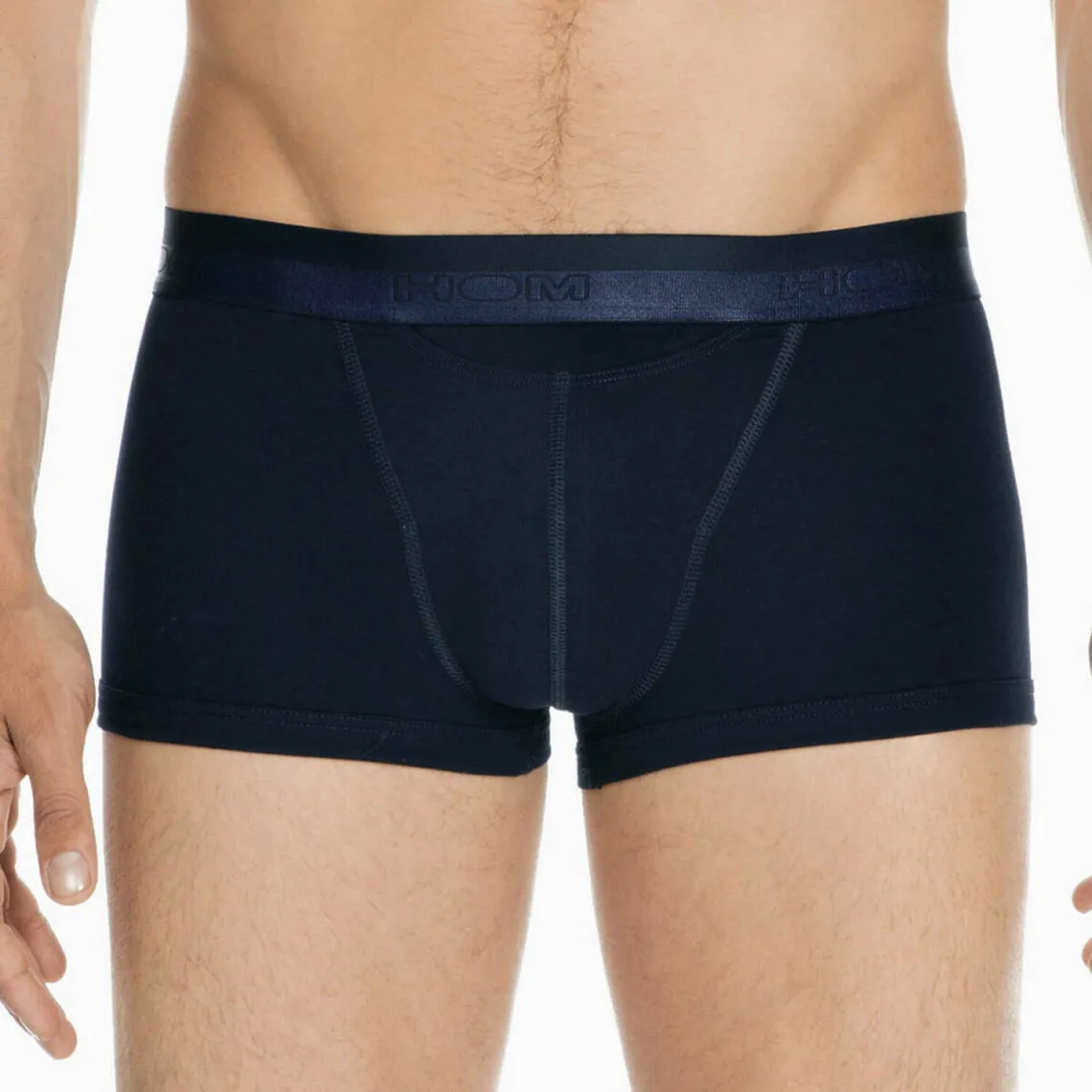 Boxer court avec ouverture en coton et modal noir pour homme Hom - Boxer & Shorty Homme sur MenCorner