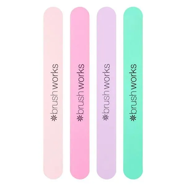 Brushworks Lot de 4 de limes à ongles pastel