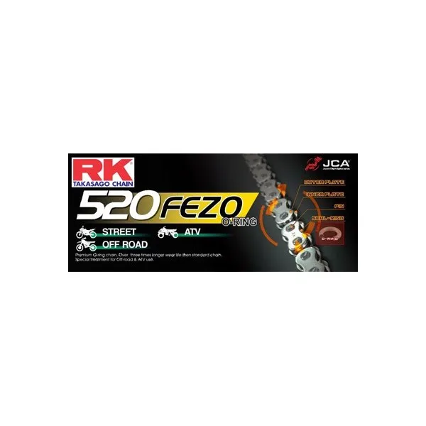 CHAINE RK 520FEZO 134 MAILLONS avec Rivet Creux.
