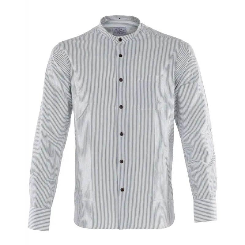 Chemise col mao 1923 Buccanoy Shirt Beaumont White - Pike Brothers