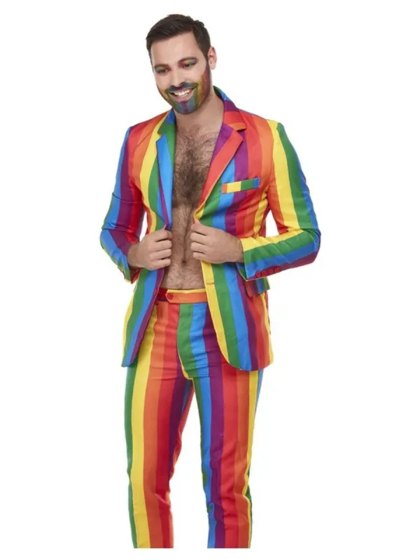 Costume Stand Out Suits Sexy Homme Arc-en-ciel