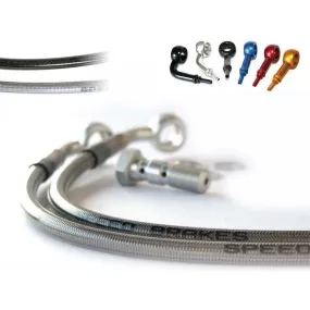 Durite de frein avant d'aviation SPEEDBRAKES inox/raccord or Yamaha XJ 600
