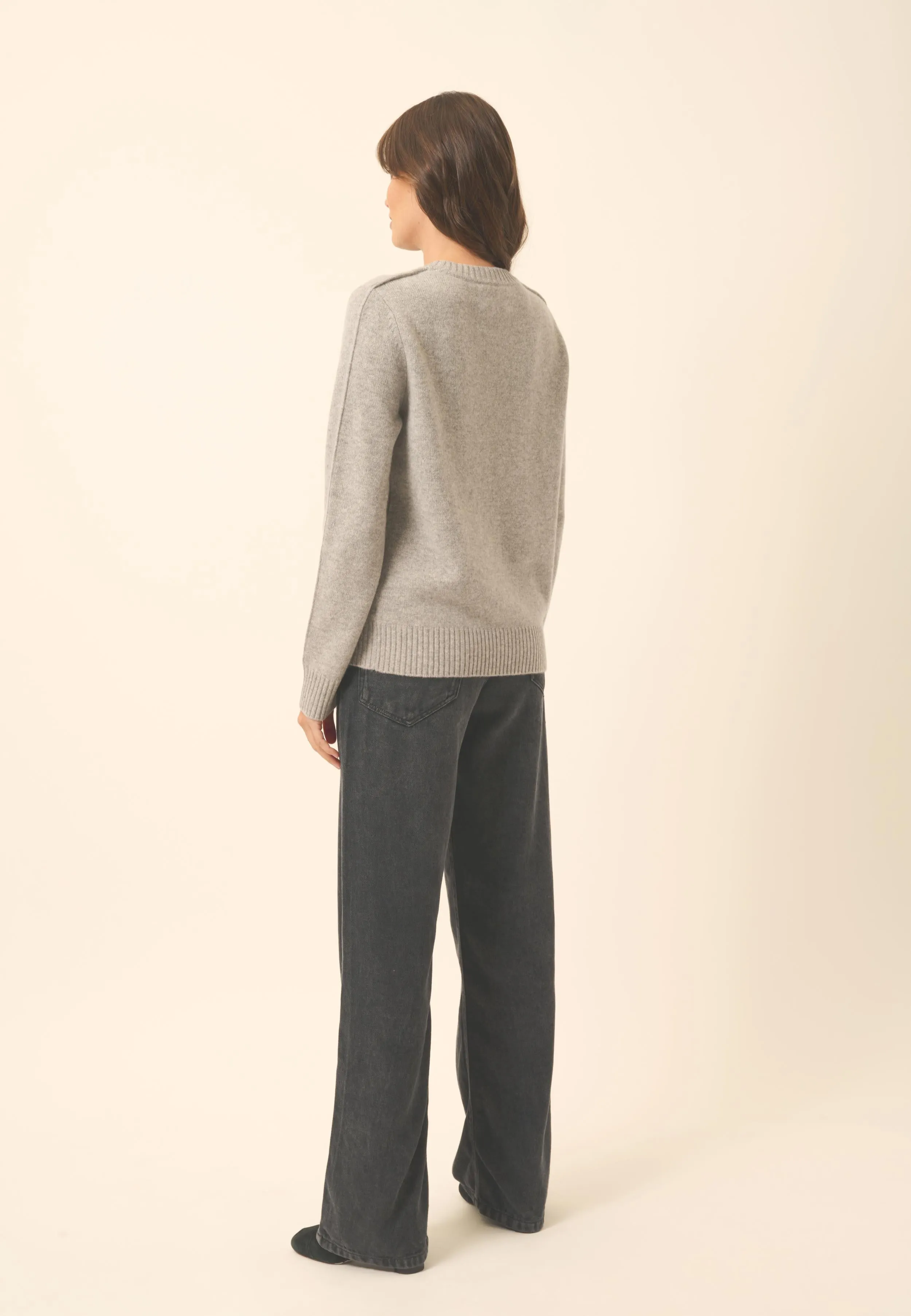 EMMA pull col rond nuage chiné