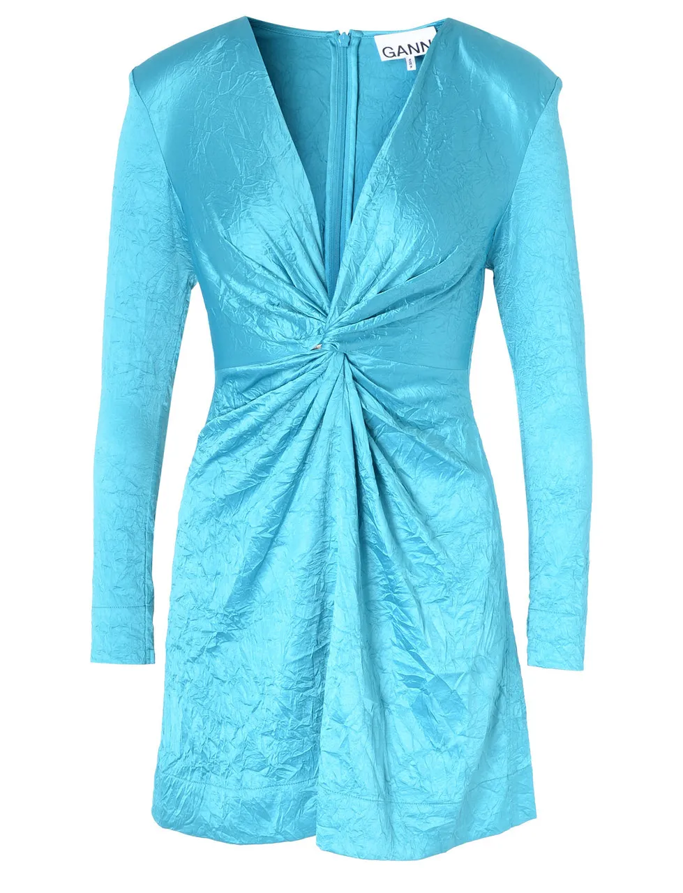 Ganni Mini robe en satin bleu