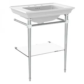 Lavabo 3 trous céramique + piétement métallique Ascott - HORUS