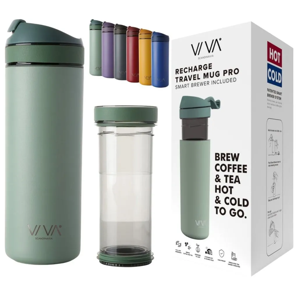 Mug de voyage RECHARGE ANYTIME 460 ml, avec infuseur à thé, menthe, Viva Scandinavia ✔ 49,95 € ⭕ Kulina
