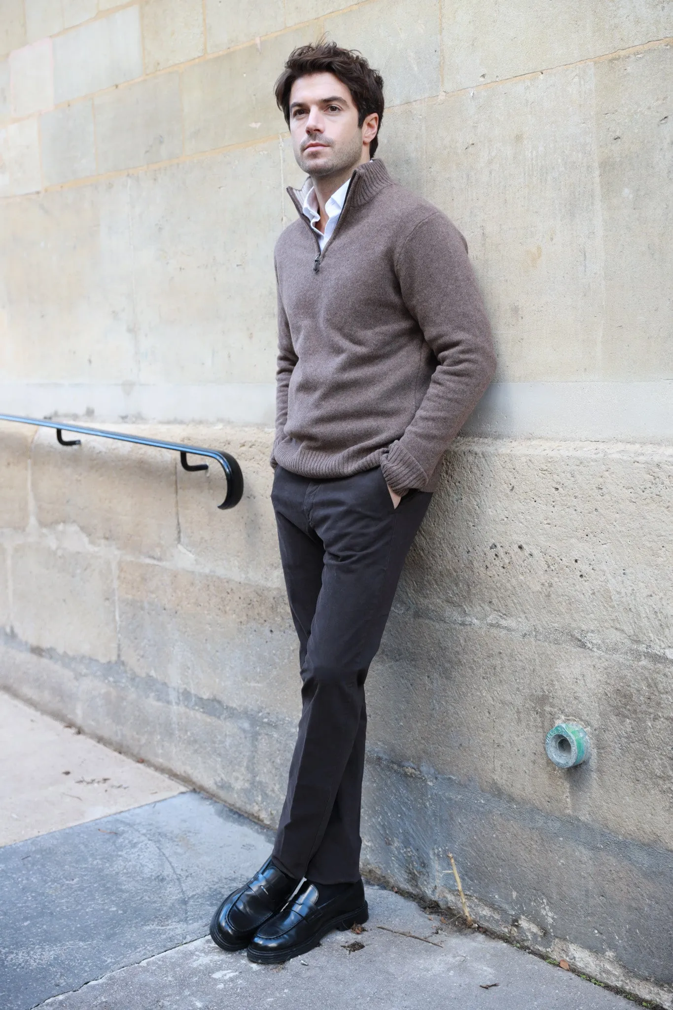 Pantalon Seanfit en drill de coton d'hiver - Marron