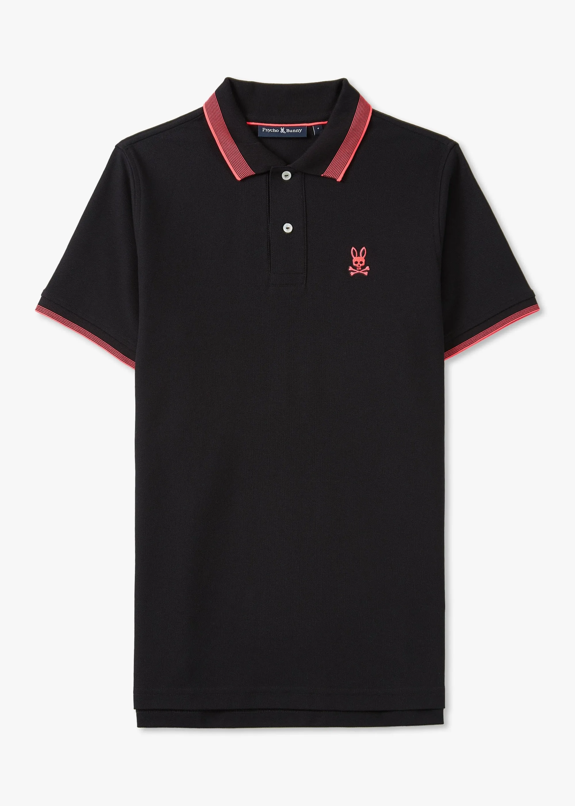 PSYCHO BUNNY Mens Queensbury Pique Polo In Black - Trouva