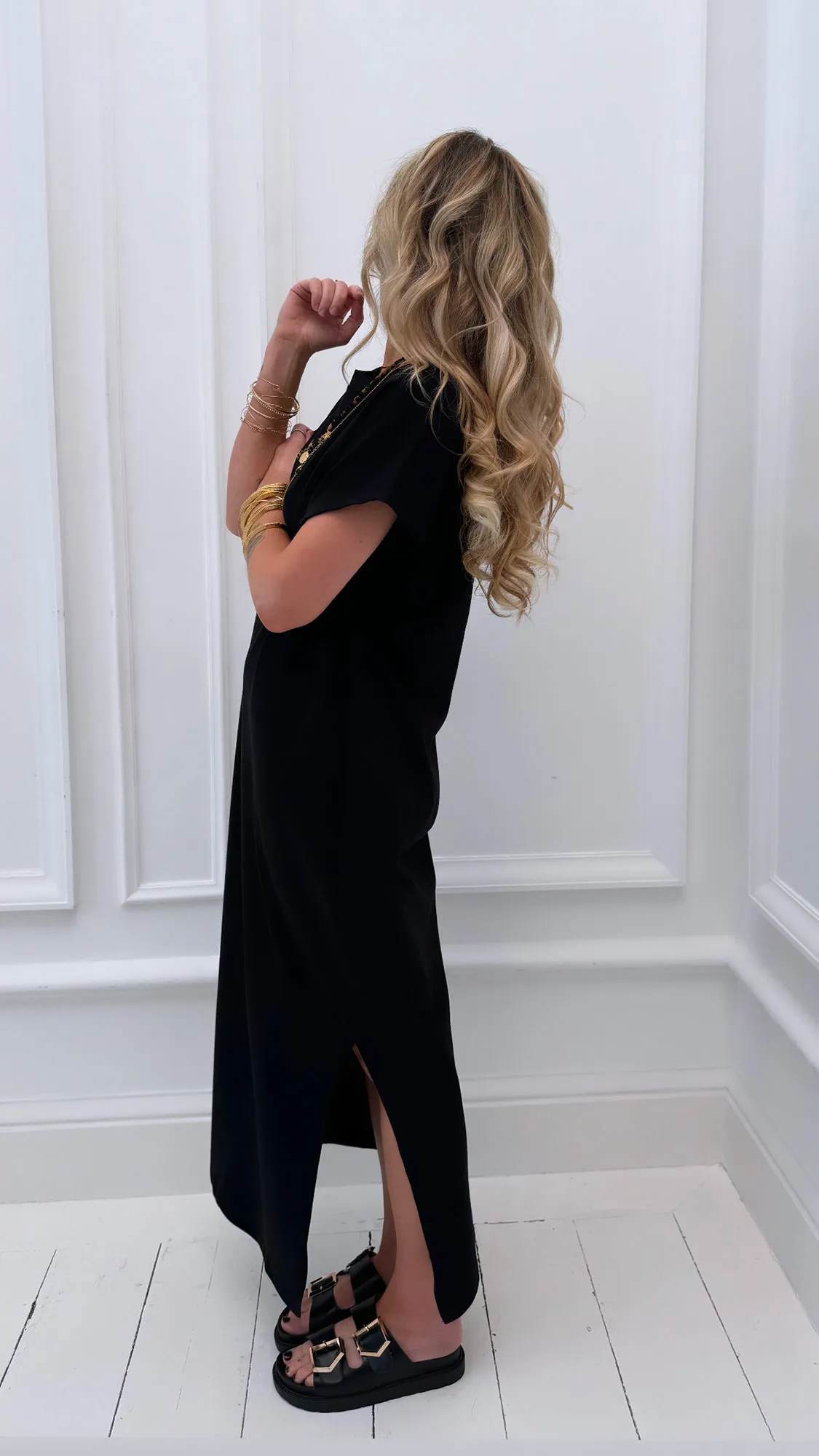 Robe t-shirt noire basique