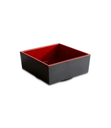 Saladier melamine carré rouge et noir 15,5 cm H 6,5 cm 0,85 L